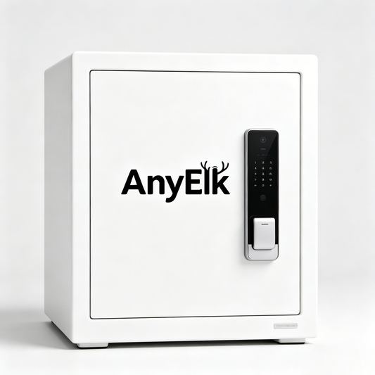 AnyElk Digital Home Safe Box, Fingerprint & Keypad Lock Secure Cabinet, Solid Steel Fireproof Anti-Theft Safe with Removable Shelf for Home, Hotel & Office Valuables Storage