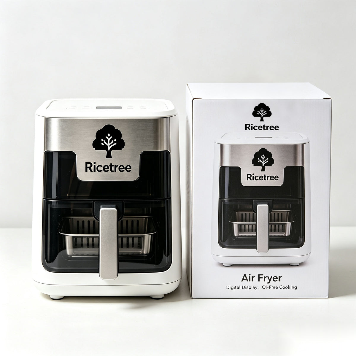 Ricetree Digital Air Fryer, Large Capacity Visible Window Air Fryer Oven for Healthy Oil-Free Home Cooking