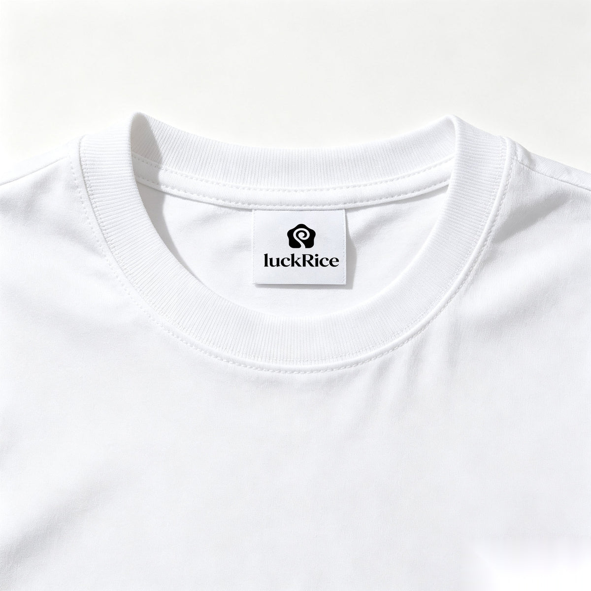 luckRice Crew Neck Short-Sleeve T-Shirt, 100% Cotton Classic White Basic Tee for Men Daily Wear