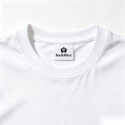luckRice Crew Neck Short-Sleeve T-Shirt, 100% Cotton Classic White Basic Tee for Men Daily Wear