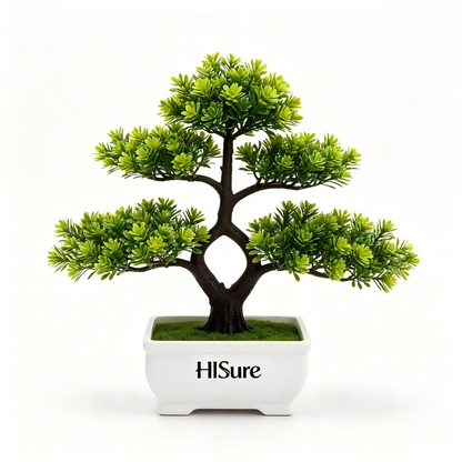 HISure Artificial Bonsai Tree, Fake Pine Bonsai, Zen Greenery Decoration for Home Office Desk