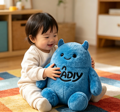 ERADIY Cute Blue Monster Plush Toy, Soft Fluffy Stuffed Animal Doll, Safe Skin-Friendly Plush Pillow Buddy for Toddlers Kids, Perfect Bedtime Companion & Birthday Gift