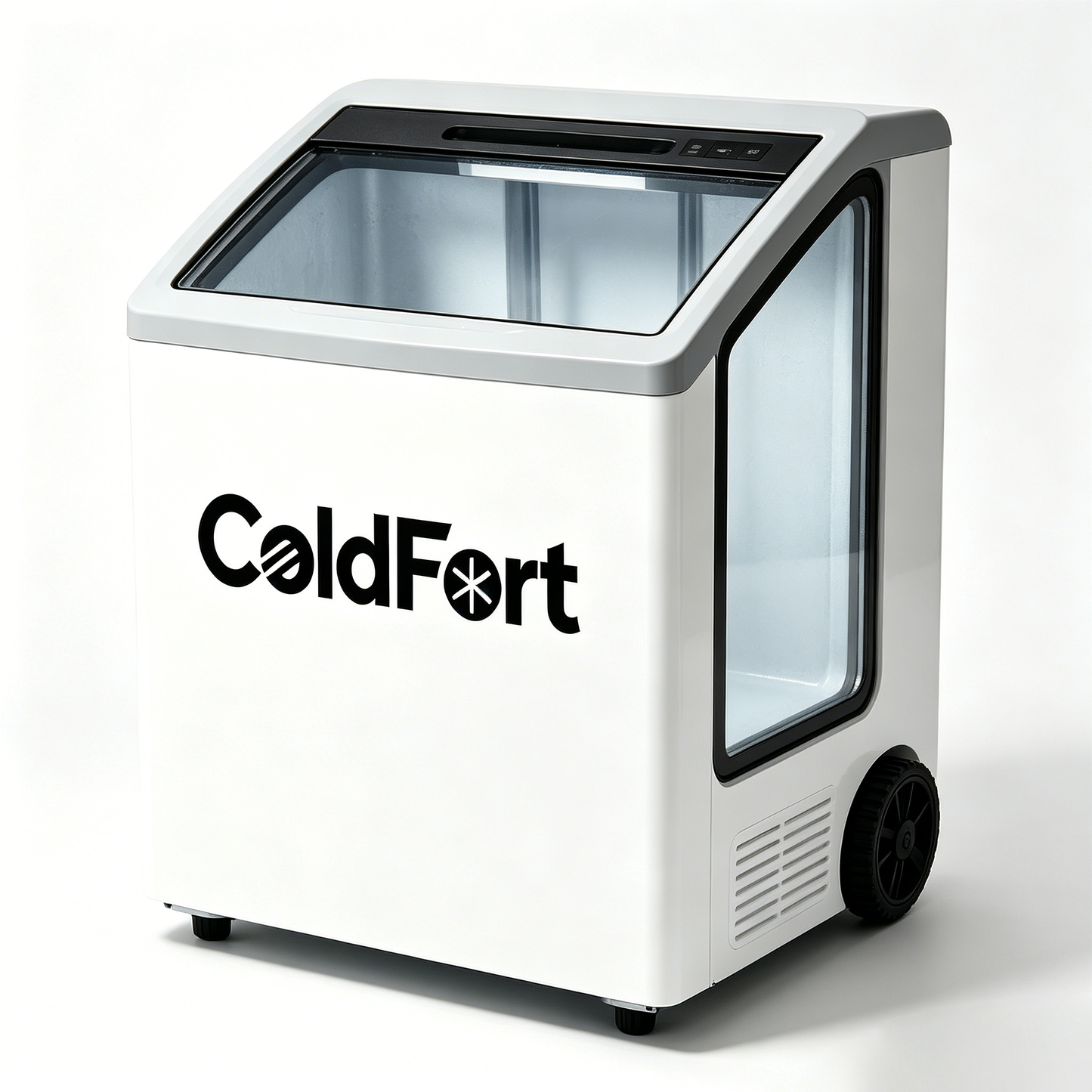ColdFort Portable Countertop Ice Maker Machine, Fast Self-Cleaning Ice Cube Maker with Large Storage Bin, Mobile Rolling Wheels Compact Ice Machine for Home Kitchen Bar Camping RV Office