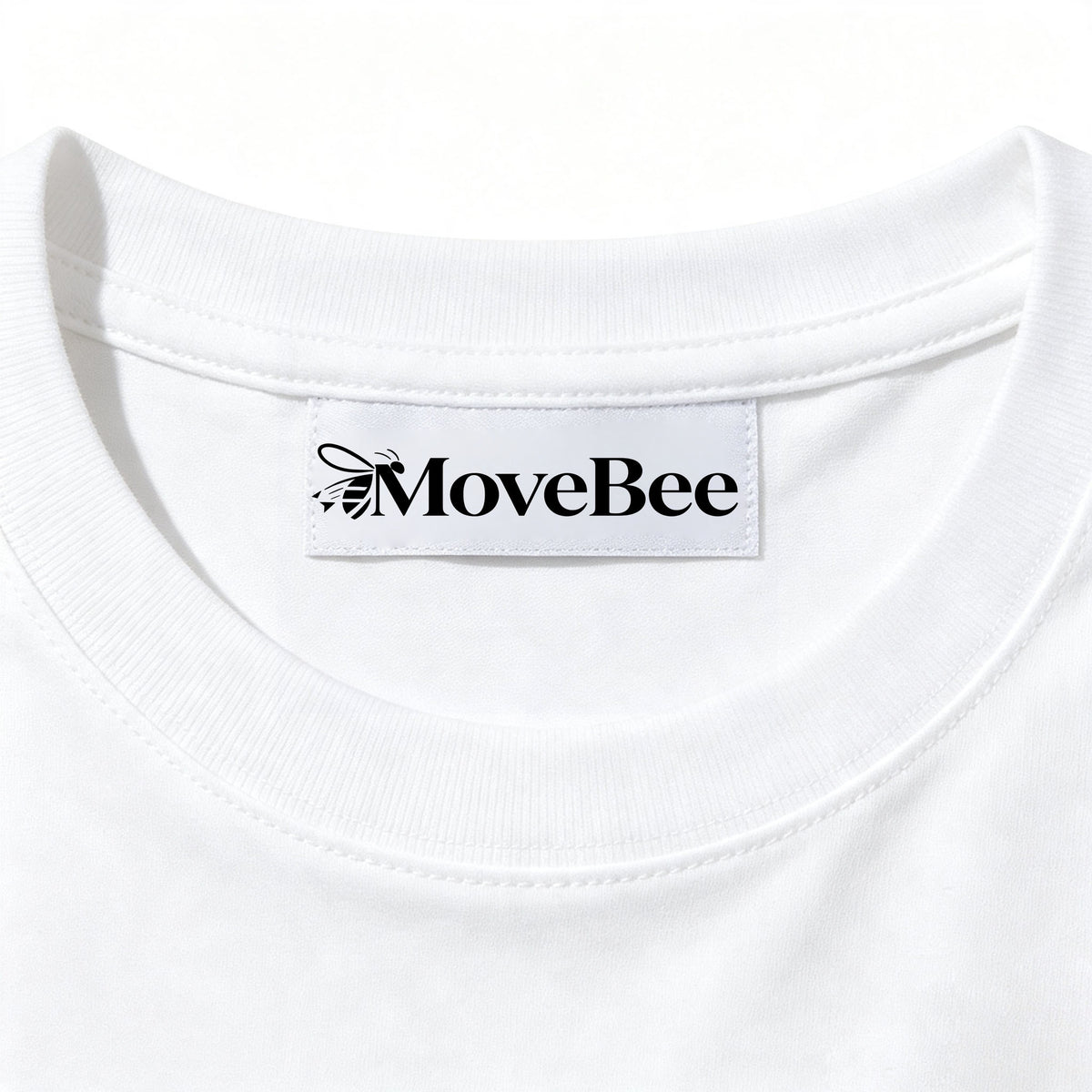 MoveBee Premium Plain White Crew‑Neck T‑Shirt, Soft Cotton Short‑Sleeve Basic Tee, Unisex Casual Daily‑Wear Tops for Men Women