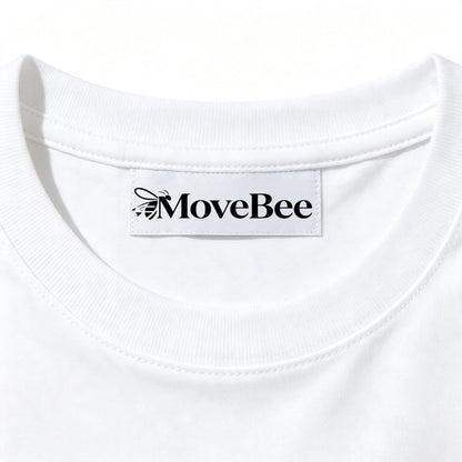 MoveBee Premium Plain White Crew‑Neck T‑Shirt, Soft Cotton Short‑Sleeve Basic Tee, Unisex Casual Daily‑Wear Tops for Men Women