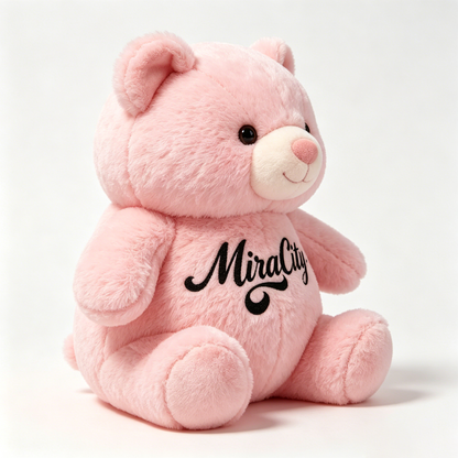 【MiraCity Pink Teddy Bear Plush Toy】—— Your Cozy Cuddly Companion
