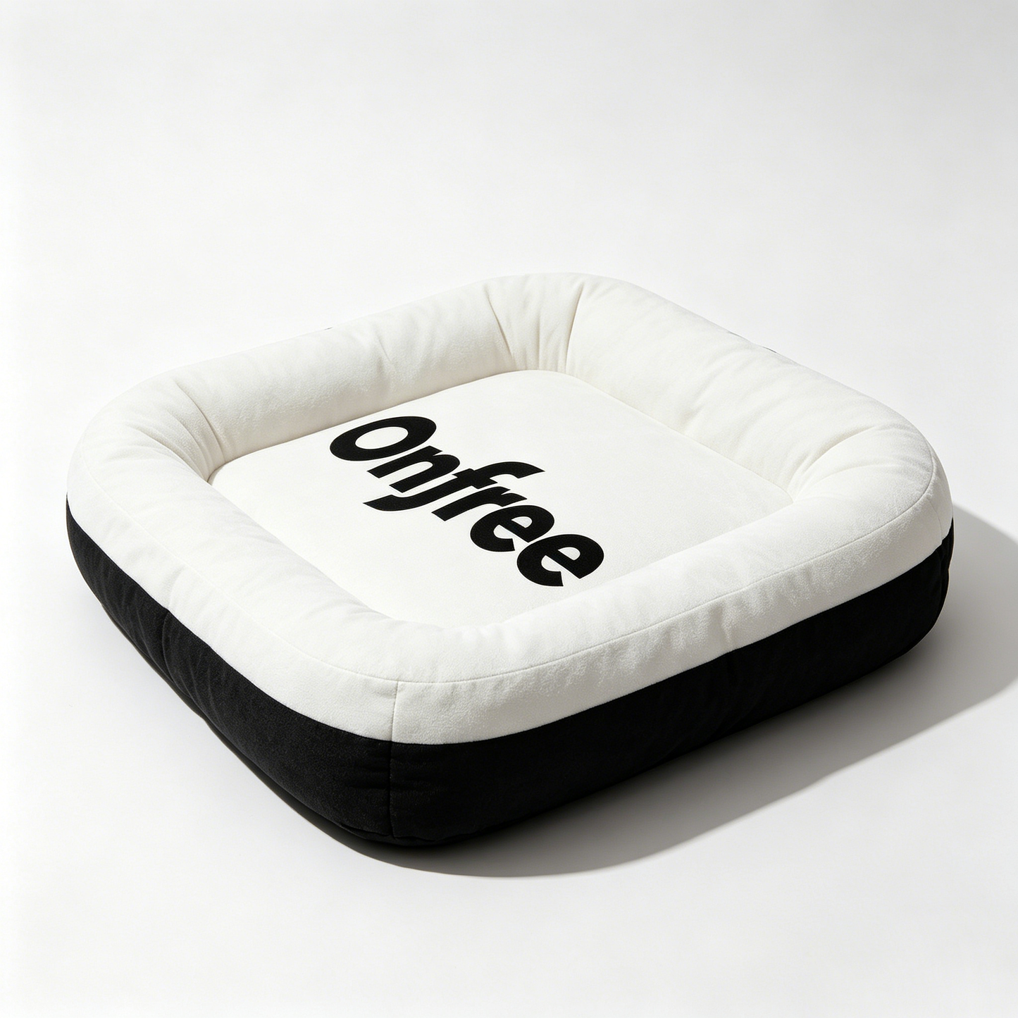 Onfree Square Bolster Pet Bed Cushion, Soft Plush Anti-Slip Dog Cat Sleeping Mat, Washable Comfort Pet Sofa Bed for Small Medium Pets