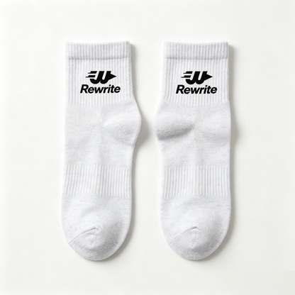 Rewrite Men's Cotton Mid-Calf Crew Socks, Breathable Athletic Sports Socks, Casual Daily Wear Socks 7 Pairs Pack