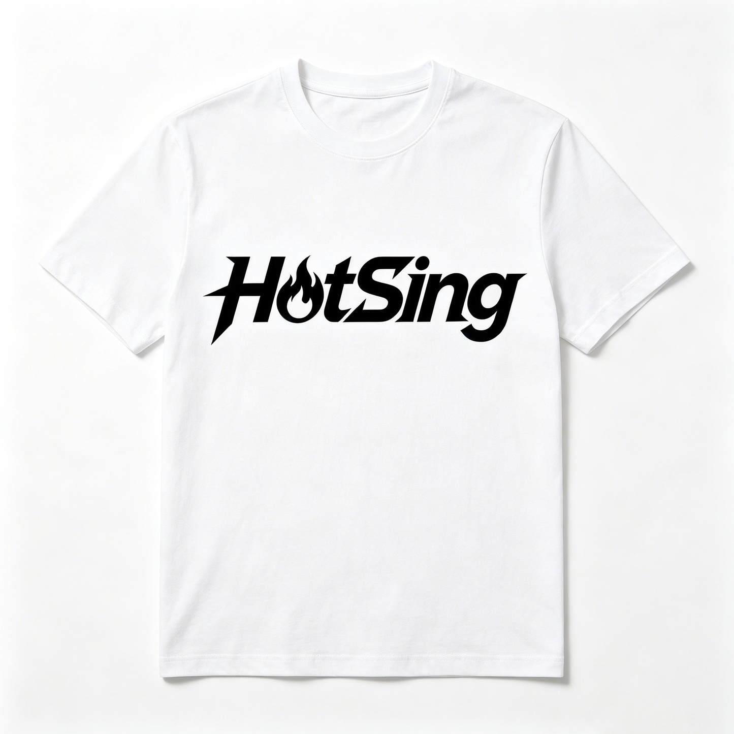 HotSing Men’s Crew Neck Short Sleeve T-Shirt, Premium Soft Combed Cotton Loose Fit Basic Tee, Flame Detail Streetwear Breathable Casual Top for Workout Daily Outfit
