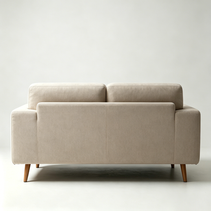 Inwise Modern 2-Seater Fabric Loveseat Sofa, Soft Upholstered Small Couch with Solid Wood Legs, Compact Minimalist Loveseat for Apartment Living Room Office