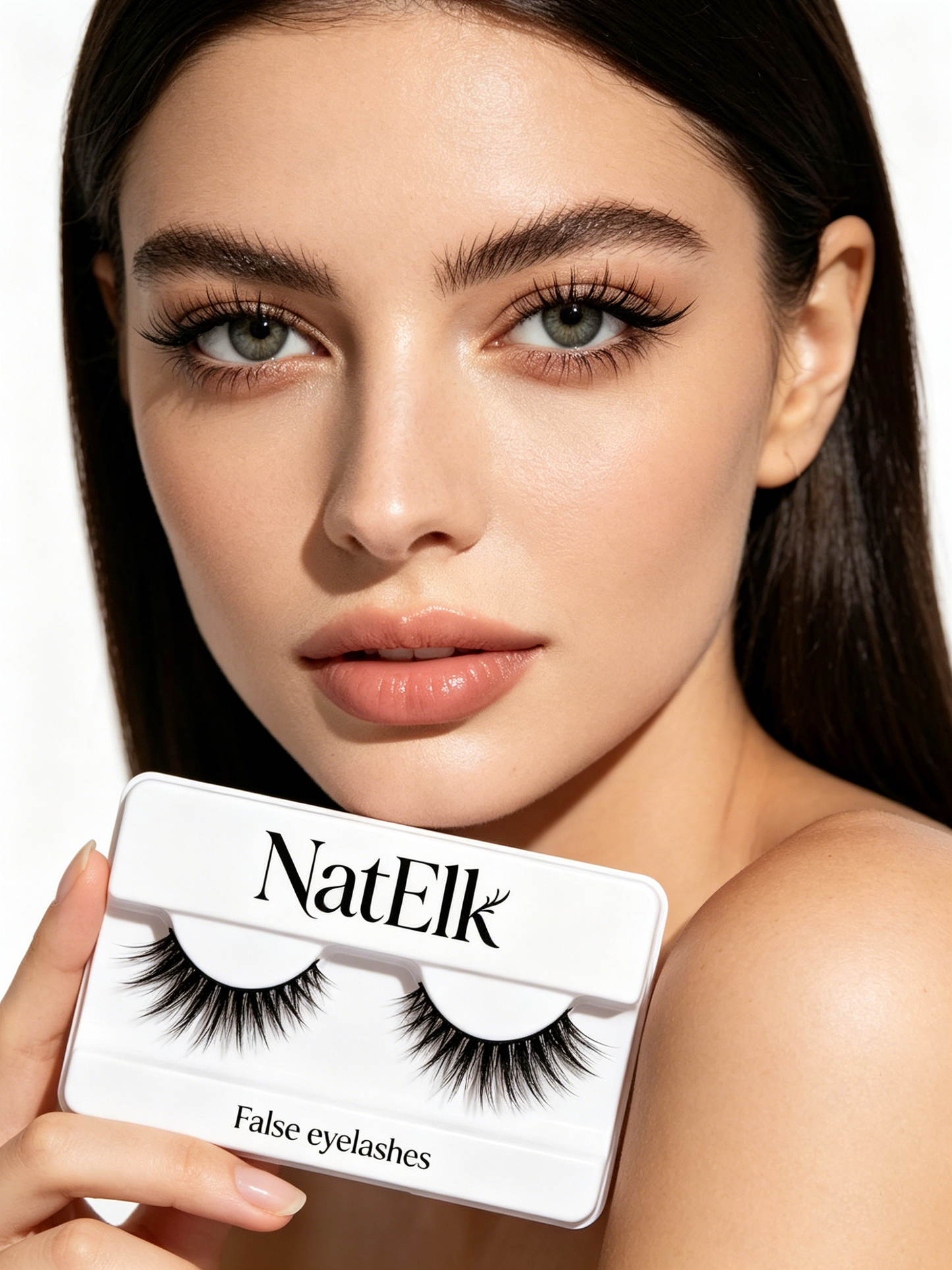 NatElk Fluffy Winged False Eyelashes, Dramatic Wispy Cat Eye Lashes, Lightweight Reusable Natural Volume Strip Lashes for Party Wedding Makeup