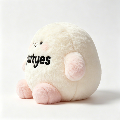 partyes Round Chubby Plush Stuffed Toy, Soft Fluffy White Pink Cute Plush Pillow, Kawaii Decor Plush Doll for Party Gift Home Decor