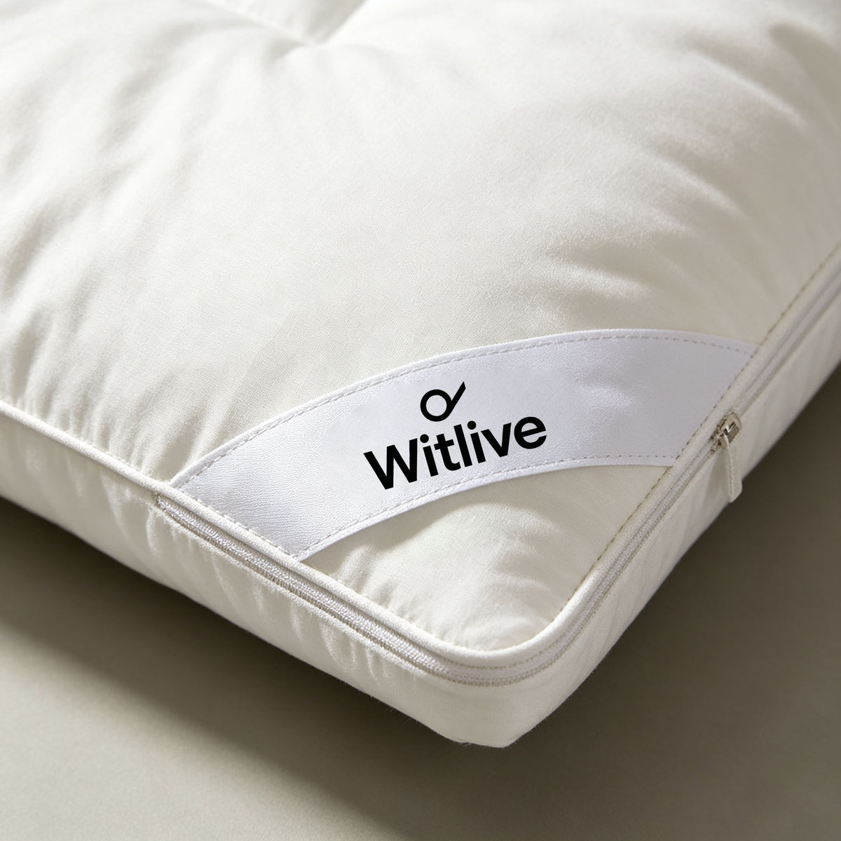 Witlive Square Bed Pillow, Adjustable Soft Support Sleeping Pillow, Breathable Cotton‑Covered Cushion Pillow for Side & Back Sleepers, Home Bedroom Decor Pillow