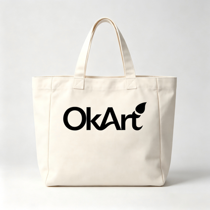 【OkArt Handbags for ladies】—— Artistic Off-white Canvas Tote Bag for Daily Use