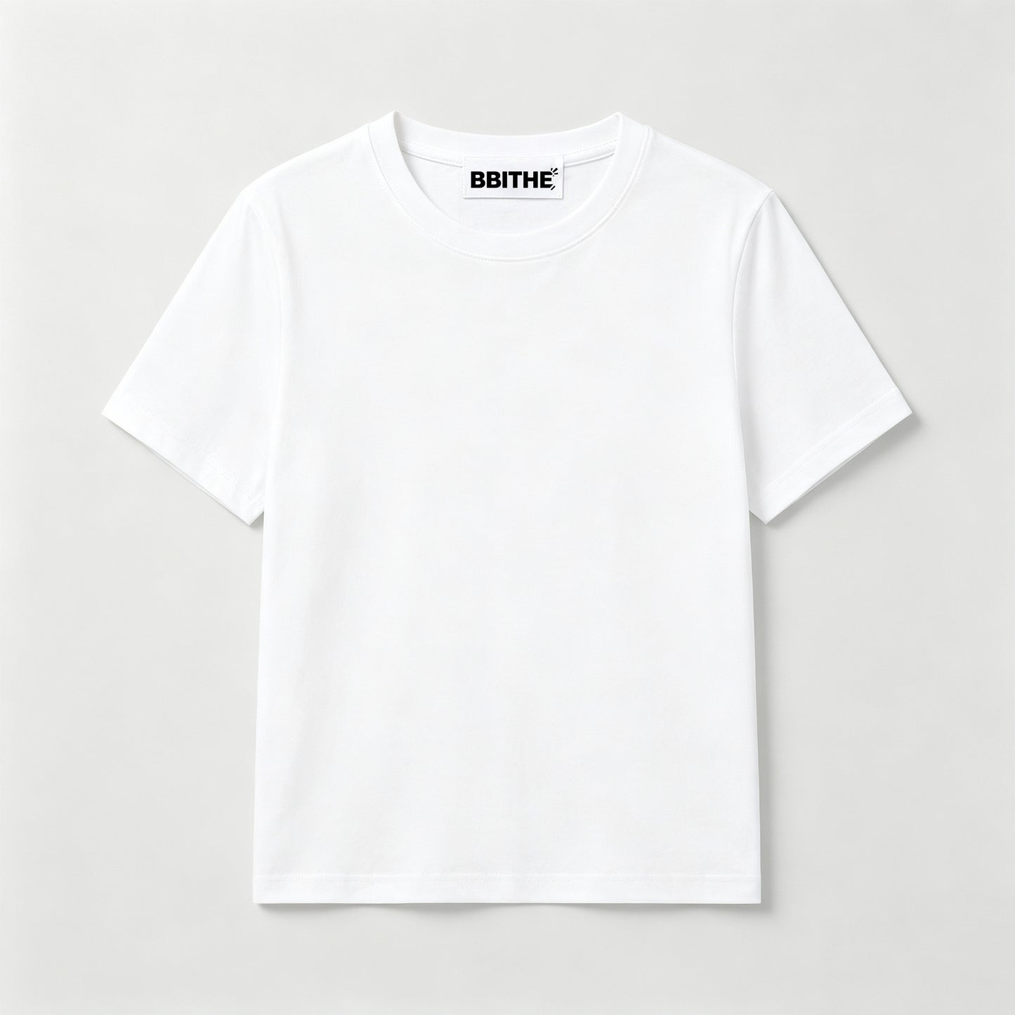 BBITHE Basic Crew Neck Short Sleeve T-Shirt, Solid White Casual Plain Tee, Soft Breathable Slim Fit Everyday Top, Minimalist Short Sleeve Shirt for Daily Street & Layered Outfits