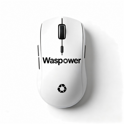 Waspower Wireless Gaming Mouse, High-Precision Ergonomic Computer Mouse with Adjustable DPI, Long Battery Life, White