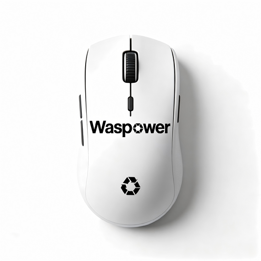 Waspower Wireless Gaming Mouse, High-Precision Ergonomic Computer Mouse with Adjustable DPI, Long Battery Life, White