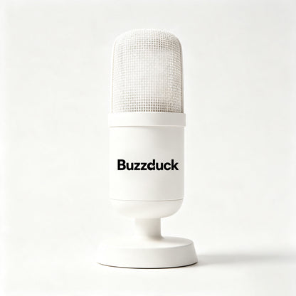 Buzzduck USB Desktop Recording Microphone, Plug & Play Condenser Mic for Podcast Streaming Gaming YouTube Voice Recording, Minimal White Studio Microphone for PC Laptop Mac