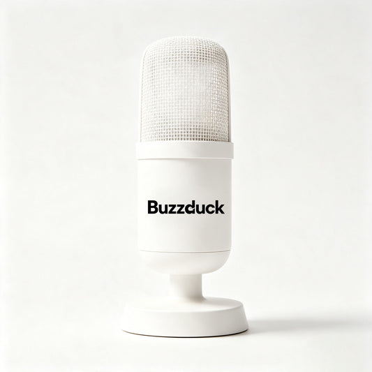 Buzzduck USB Desktop Recording Microphone, Plug & Play Condenser Mic for Podcast Streaming Gaming YouTube Voice Recording, Minimal White Studio Microphone for PC Laptop Mac