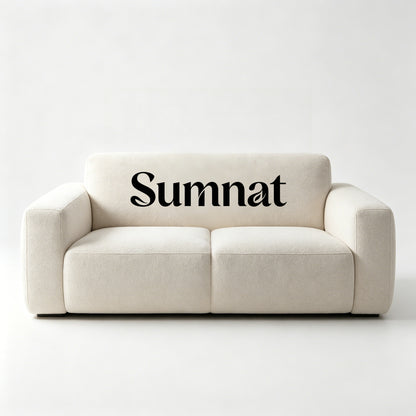 Sumnat 2-Seater Cloud Loveseat Sofa, Cream Bouclé Fabric Modern Minimalist Couch, Oversized Square Arm Comfy Small Sofa for Living Room Apartment Studio