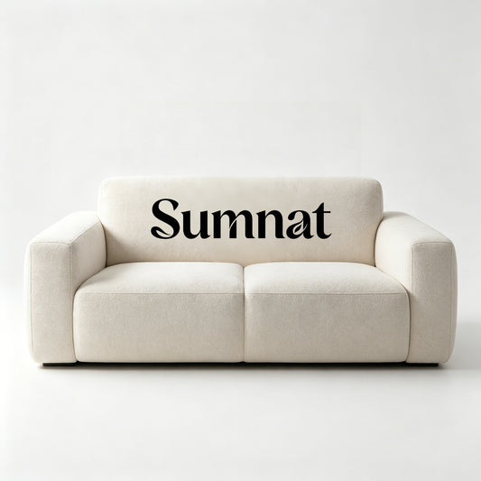 Sumnat 2-Seater Cloud Loveseat Sofa, Cream Bouclé Fabric Modern Minimalist Couch, Oversized Square Arm Comfy Small Sofa for Living Room Apartment Studio