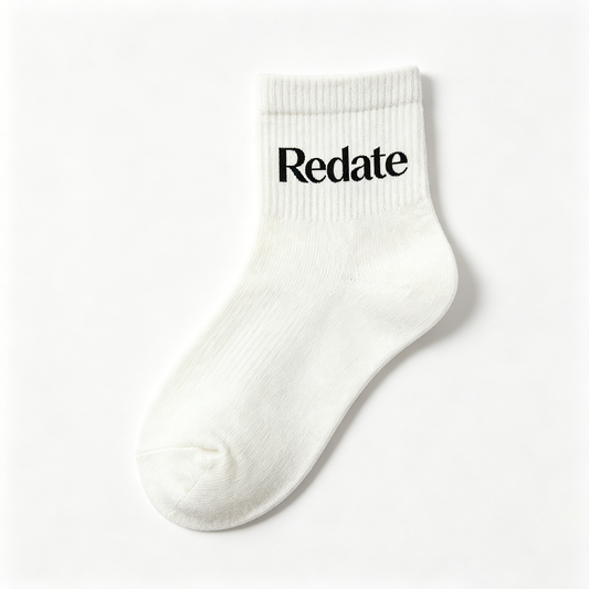 【Redate Minimalist White Crew Socks】—— Timeless Comfort & Versatile Style