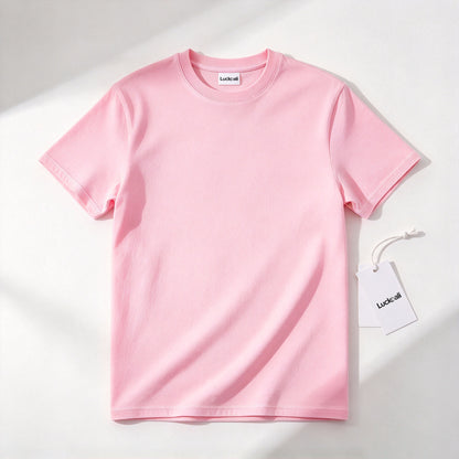 Luckoali Women Solid Color Short Sleeve T-Shirt, Crew Neck Soft Breathable Basic Casual Tee for Daily Wear