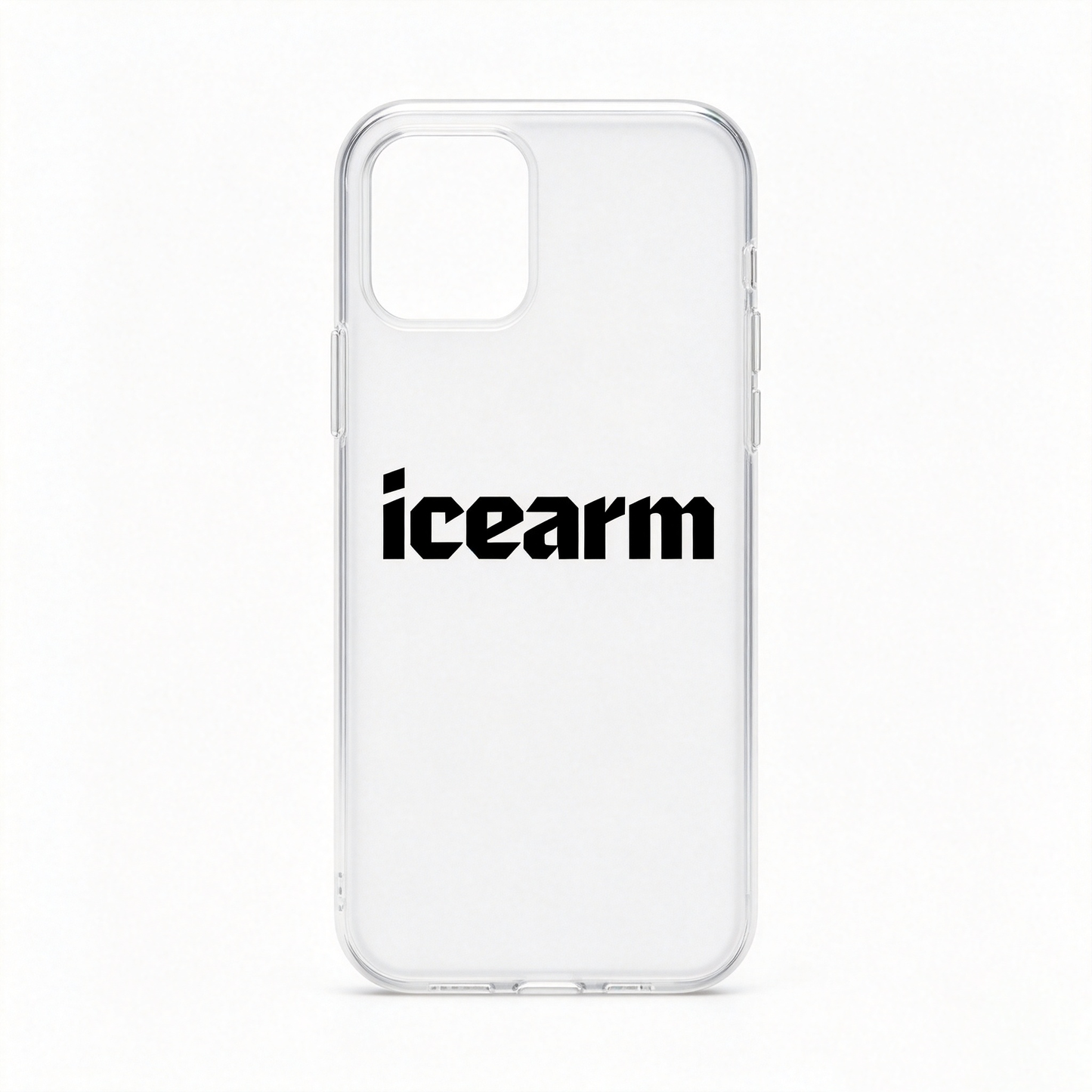 icearm Clear Shockproof Phone Case with Minimalist icearm Letter Print, Slim Transparent Protective Cover, Lightweight Anti-Yellow Soft TPU Cell Phone Case