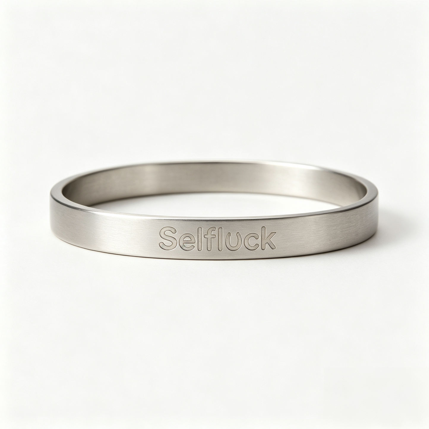 Selfluck Minimalist Silver Brushed Stainless Steel Bangle Bracelet, Waterproof Tarnish Resistant Solid Metal Wrist Cuff, Hypoallergenic Stackable Daily Jewelry Gift for Women & Men