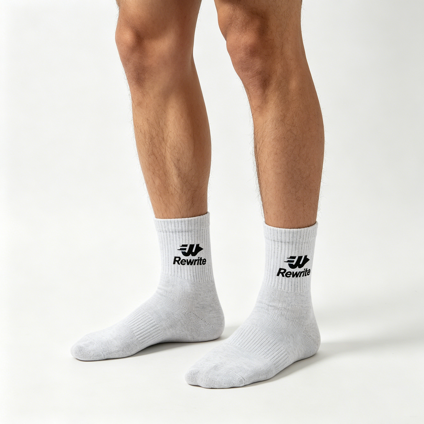 Rewrite Men's Cotton Mid-Calf Crew Socks, Breathable Athletic Sports Socks, Casual Daily Wear Socks 7 Pairs Pack