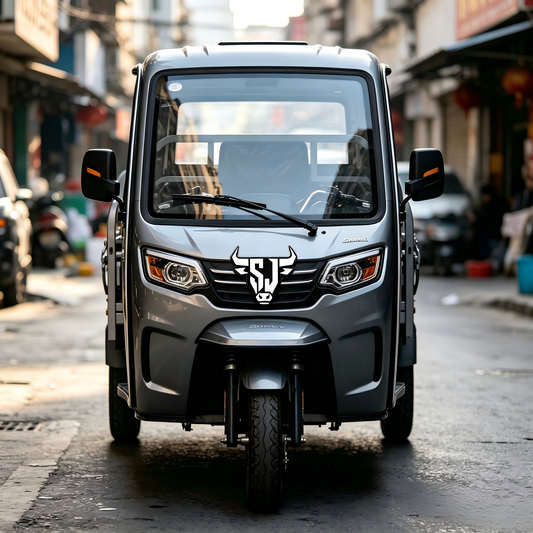 Closed Cabin Electric Cargo Tricycle, Enclosed Single Cab Electric 3 Wheeler Delivery Truck, Heavy Duty Electric Freight Trike with Cargo Bed for Urban Logistics, Farm & Short Haul Transportation