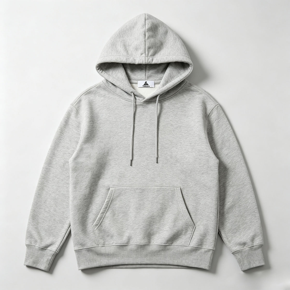 Tidesea Light Fleece Pullover Hoodie, Casual Solid Long Sleeve Hooded Sweatshirt With Pocket
