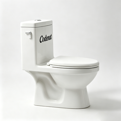 Codenat One Piece Elongated Toilet Bowl, High Efficiency Water Saving Single Flush Ceramic Toilet, Comfort Height Soft Close Seat Bathroom Toilet for Home Remodel Apartment