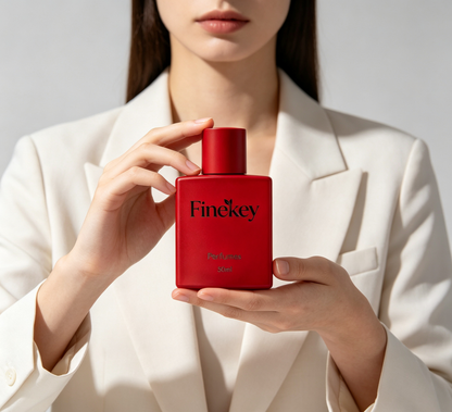 Finekey Eau de Parfum Long Lasting Fragrance for Women, Elegant Romantic Scent Portable Square Red Perfume Bottle, Daily Dating Office Luxury Women Perfume Gift