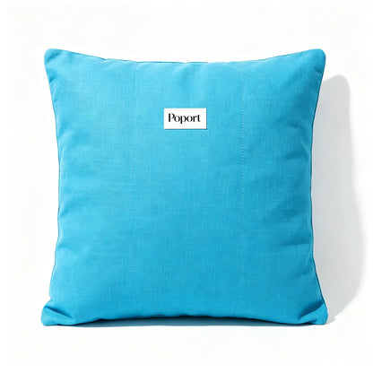 Poport Square Decorative Throw Pillow, Soft Linen-Texture Accent Pillow for Couch Sofa Bed