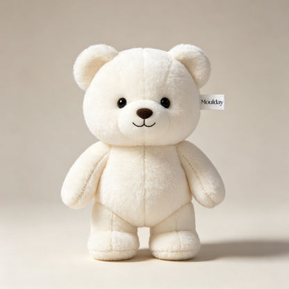 Moulday White Teddy Bear Stuffed Animal, Soft Cute Plush Bear Toy, Huggable Plushie Gift for Kids Adults, Decorative Cuddly Bear with Premium Gift Box