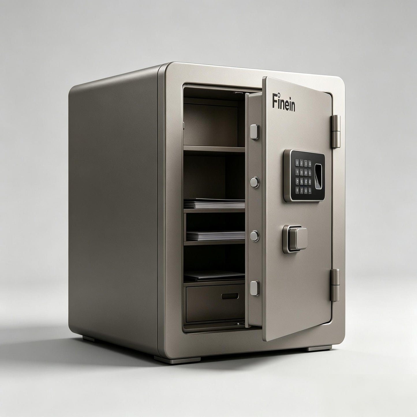 Finein Home Office Digital Safe Box with Fingerprint & Keypad Lock, Heavy Duty Steel Security Safe Cabinet, Multi-Layer Interior Storage Safe for Cash Jewelry Documents, Anti-Pry Anti-Theft Lock Safe for Bedroom Business Hotel Use