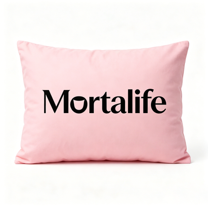 Mortalife Soft Cotton Throw Pillow - Decorative Rectangular Pillow for Couch, Bed, Living Room & Bedroom, Pink Cozy Pillow for Home Decor & Comfort
