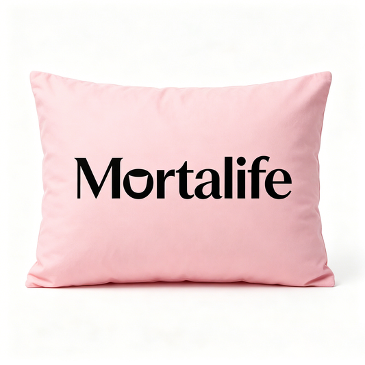 Mortalife Soft Cotton Throw Pillow - Decorative Rectangular Pillow for Couch, Bed, Living Room & Bedroom, Pink Cozy Pillow for Home Decor & Comfort