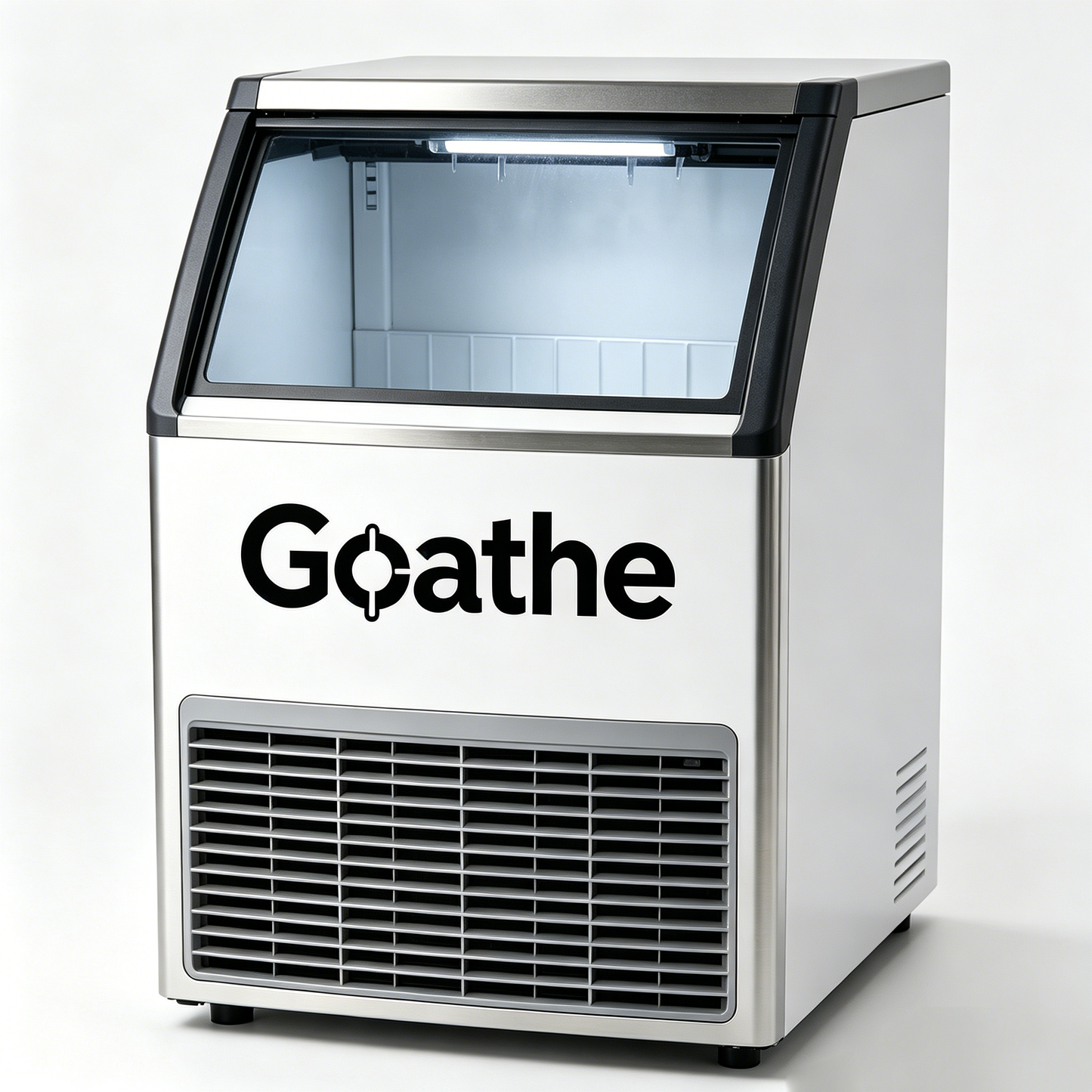 Goathe Commercial Ice Maker Machine, Stainless Steel Under Counter Ice Machine, Fast Ice Making Cube Ice Machine for Home Bar Coffee Shop Restaurant