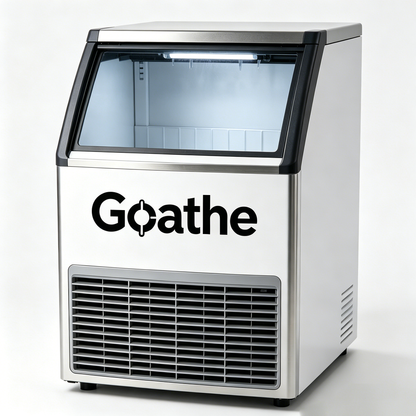 Goathe Commercial Ice Maker Machine, Stainless Steel Under Counter Ice Machine, Fast Ice Making Cube Ice Machine for Home Bar Coffee Shop Restaurant