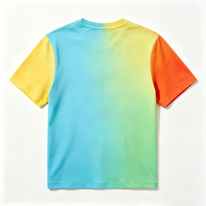Intoking Gradient Color Short‑Sleeve T‑Shirts Crew‑Neck Casual Tee Shirts Fashion Bird Graphic Summer Tops for Men Women Unisex