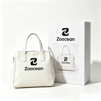 Zoocean Women's Top Handle Handbag, Elegant PU Leather Tote Bag with Detachable Shoulder Strap, Fashion Ladies Purse for Daily Work Travel
