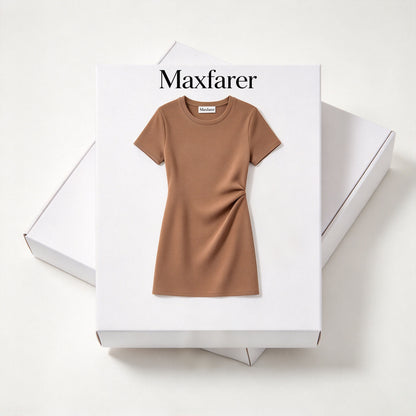 Maxfarer Women Short Sleeve Crew Neck Mini Dress, Casual Slim Fit Bodycon Short Dress for Daily Party Wear