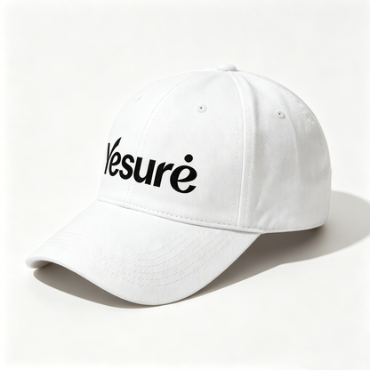 Yesure Classic Cotton Baseball Cap, Unisex Low Profile Dad Hat, Adjustable Curved Brim Sun Hat for Daily Outdoor Sports, White