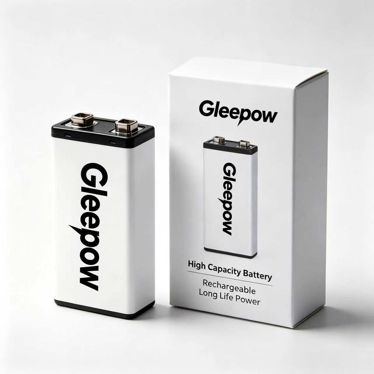 Gleepow High Capacity 9V Rechargeable Battery, Recyclable Long‑Life 9 Volt Battery, Wide Compatibility Electronic Device Power Supply