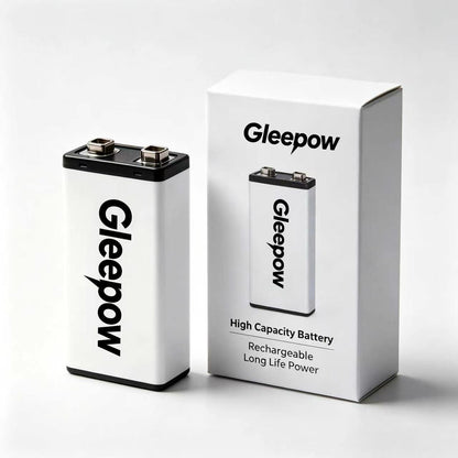 Gleepow High Capacity 9V Rechargeable Battery, Recyclable Long‑Life 9 Volt Battery, Wide Compatibility Electronic Device Power Supply