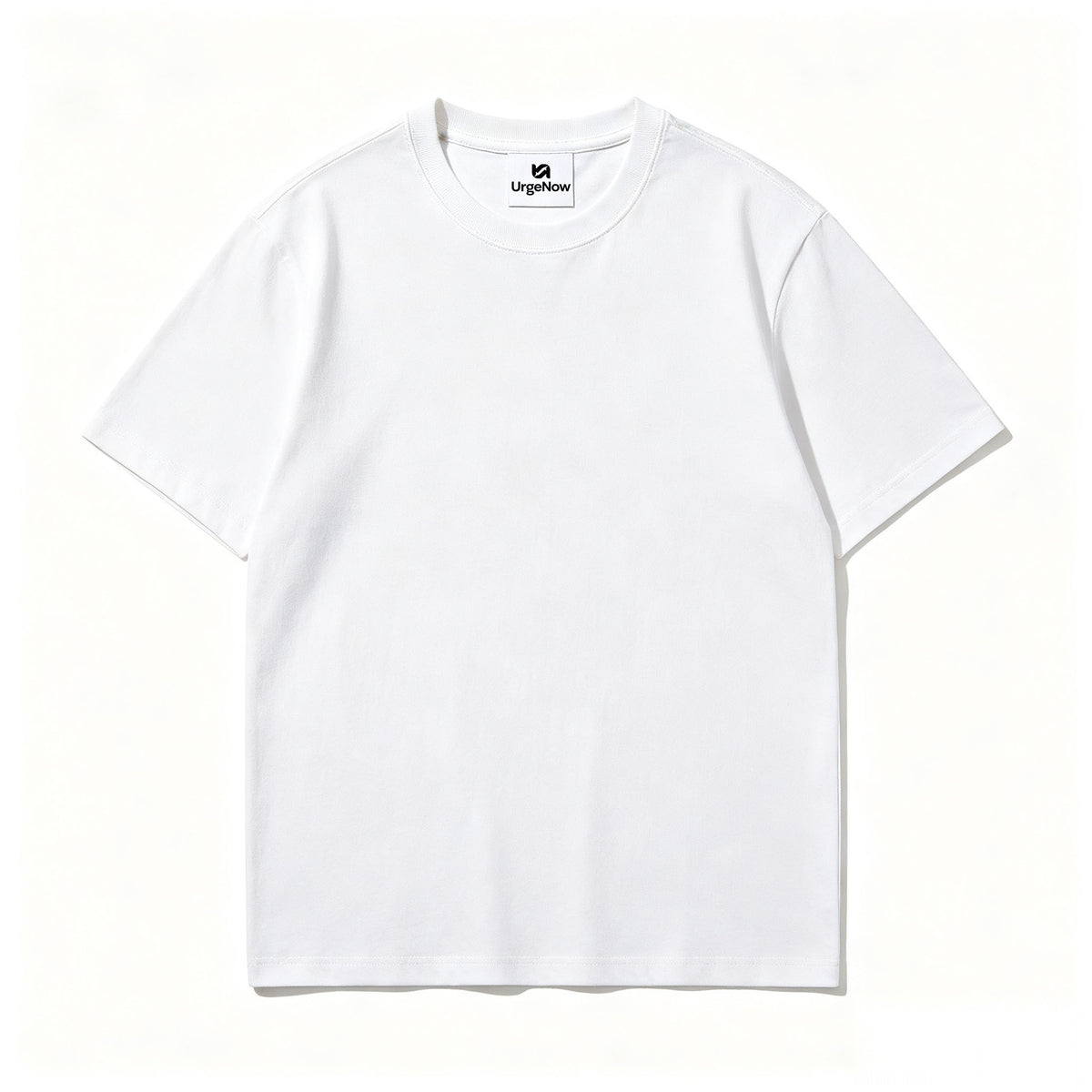 UrgeNow Crew Neck Short-Sleeve T-Shirt, 100% Cotton Solid White Casual Tee for Men Daily Wear