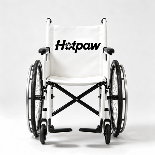 Hotpaw Lightweight Foldable Manual Wheelchair, Portable Transport Wheelchair with Large Rear Wheels for Seniors & Disabled Adults, Indoor Outdoor Travel Mobility Chair