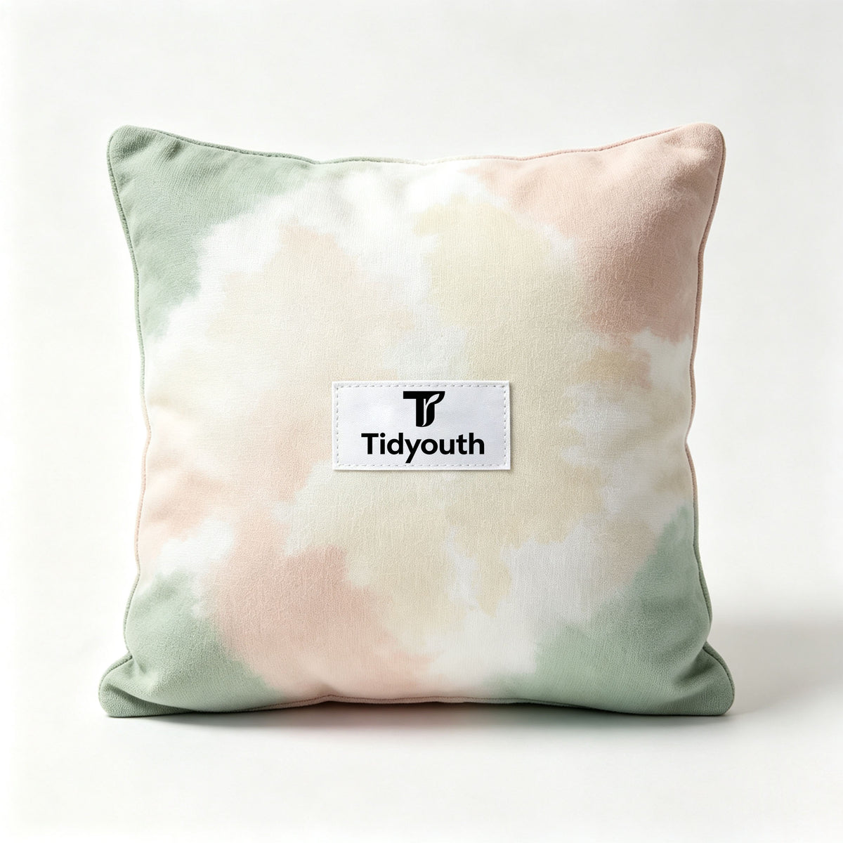 Tidyouth Decorative Throw Pillow, Soft Tie Dye Square Accent Pillow, Plush Cushion for Sofa Couch Bedroom Living Room Home Decor